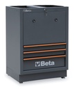 Beta C45PRO 2.0 TC – Modulo fisso per arrotolatori con 3 cassetti per arredo officina C45PRO 2,0, vuoto