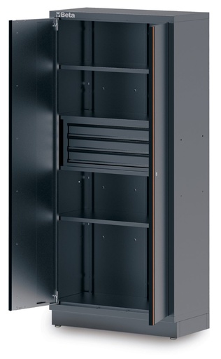 Beta C45PRO 2.0 AS2/3C – Armadio in lamiera a 2 ante con 3 cassetti e staffa per arredo officina C45PRO 2.0