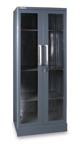 Beta C55AT2 – Armadio in lamiera con due ante trasparenti in policarbonato per arredo officina RSC55