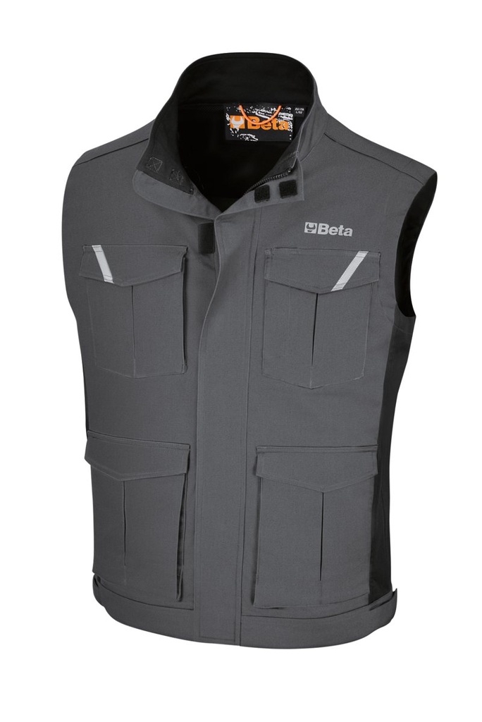 [079370406] Gilet da lavoro grigio in 100% cotone, comodo e resistente Beta 7937MG XXXL