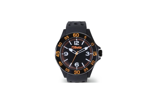 Beta 9593W – Orologio analogico, cassa in plastica soft touch con ghiera in metallo, water resistant 3ATM, cinturino in silicone