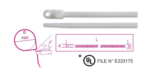 Beta 1748-BH – Fascette in nylon con occhiello, colore naturale