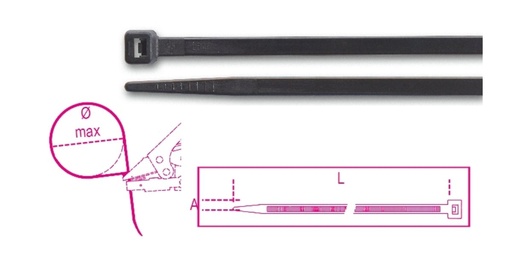 Beta 1748N – Fascette in nylon, colore nero UV resistant