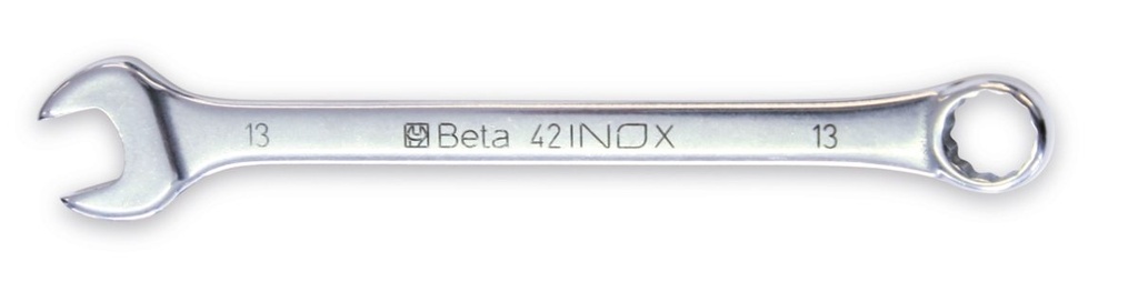 [000420317] Chiavi combinate a forchetta e poligonale piegata in acciaio inossidabile Beta 42INOX 17