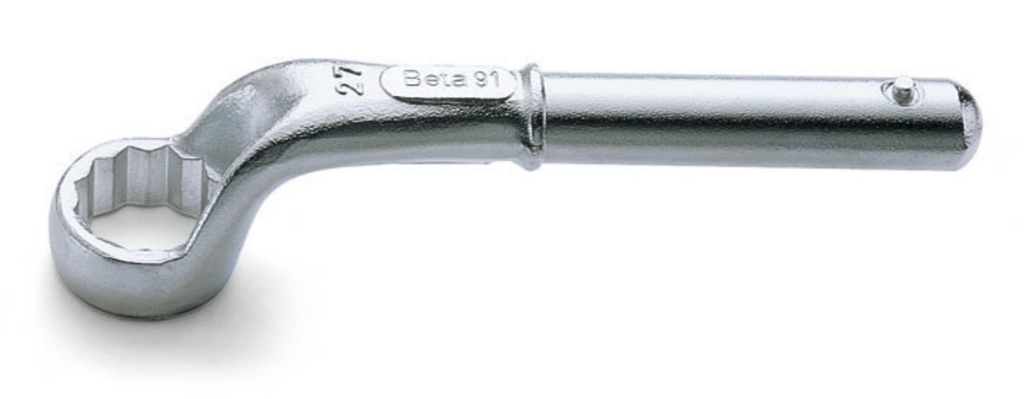 [000910041] Chiavi poligonali curve con attacco per leva di manovra cromate Beta 91 41