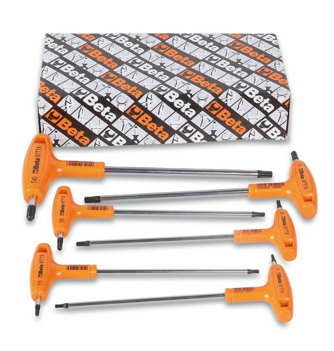 Beta 97TTX/S – Serie di chiavi maschio piegate con impugnatura per viti con impronta Torx® cromate