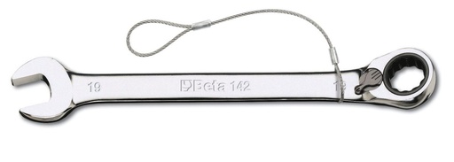 Beta 142HS – Chiavi combinate a forchetta e poligonale piegata a cricchetto reversibile cromate H-SAFE
