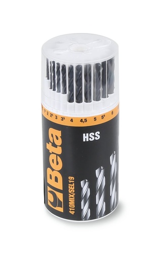 Beta 410MIX/SEL19 – Serie di 13 punte 410 e 6 punte con inserto in metallo duro in selettore di plastica