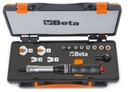 Beta 671B/C10 – Assortimento di barra dinamometrica 604B, 1 cricchetto reversibile, 8 chiavi a bussola esagonali e 4 chiavi a forchetta in cassetta di lamiera con termoformato morbido