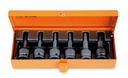 Beta 720TX/C6 – Serie di chiavi a bussola Macchina maschio per viti con impronta Torx®, con attacco quadro femmina 1/2" fosfatate in cassetta di lamiera